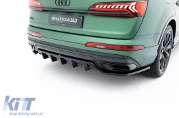 Spoiler Maxton Design adecuado para el parachoques trasero S-Line en Audi Q7 2019-2023, lacado en negro-image-6140280
