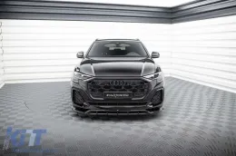 Spoiler Maxton Design adecuado para el parachoques delantero S-Line en Audi SQ8, Q8 después de 2023, lacado en negro-image-6140314