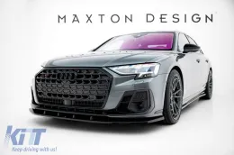 Spoiler Maxton Design adecuado para el parachoques delantero del Audi S8, A8 S-Line D5 después de 2021, lacado en negro-image-6140524