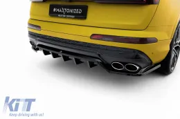 Spoiler Maxton Design adecuado para el parachoques trasero del Audi SQ7 2019-2023, lacado en negro-image-6140588