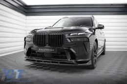 Spoiler Maxton Design adecuado para el parachoques delantero del BMW X7 G07 con paquete M después de 2022, lacado en negro-image-6144262