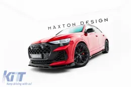 Spoiler Maxton Design adecuado para el parachoques delantero del Audi RSQ8 después de 2023, lacado en negro-image-6235864