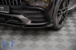 Spoiler Maxton Design adecuado para parachoques A Design, A Design-Line delantero en Mercedes GLE Coupe C167, SUV W167 2019-2023, lacado en negro-image-6153517