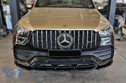 Spoiler Maxton Design adecuado para parachoques A Design, A Design-Line delantero en Mercedes GLE Coupe C167, SUV W167 2019-2023, lacado en negro-image-6153519