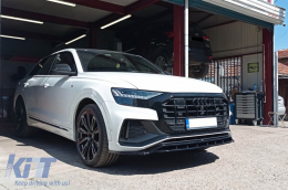 Spoiler Maxton Design version 1 adapté au pare-chocs avant S-Line de l'Audi Q8, SQ8 après 2018, laqué noir-image-6140401