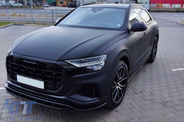 Spoiler Maxton Design version 1 adapté au pare-chocs avant S-Line de l'Audi Q8, SQ8 après 2018, laqué noir-image-6140404