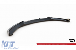 Spoiler Maxton Design version 1 adapté au pare-chocs avant de la BMW 4 Series Gran Coupe F36 avec pack M 2014-2017, laqué noir-image-6143471