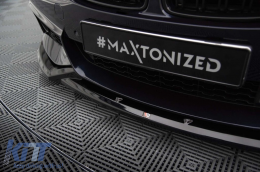Spoiler Maxton Design version 1 adapté au pare-chocs avant de la BMW 4 Series Gran Coupe F36 avec pack M 2014-2017, laqué noir-image-6143474