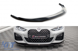 image-0-Spoiler Maxton Design version 1 adapté au pare-chocs M avant sur BMW Série 4 Gran Coupe G26 après 2021, laqué noir