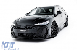 Spoiler Maxton Design version 1 adapté au pare-chocs avant S-line de l'Audi A6 S-line C9 Avant après 2025, laqué noir-image-6235600