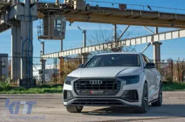 Spoiler Maxton Design versión 1 adecuado para el parachoques S-Line delantero del Audi Q8, SQ8 después de 2018, lacado en negro-image-6140398