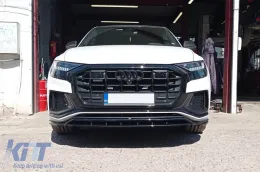 Spoiler Maxton Design versión 1 adecuado para el parachoques S-Line delantero del Audi Q8, SQ8 después de 2018, lacado en negro-image-6140400