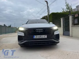 Spoiler Maxton Design versión 1 adecuado para el parachoques S-Line delantero del Audi Q8, SQ8 después de 2018, lacado en negro-image-6140407