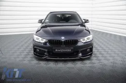 Spoiler Maxton Design versión 1 adecuado para el parachoques delantero del BMW 4 Series Gran Coupe F36 con paquete M 2014-2017, lacado en negro-image-6143472