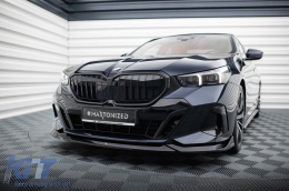 Spoiler Maxton Design version 2 adapté au pare-chocs avant M de la BMW Série 5 G60 après 2023, laqué noir-image-6143842