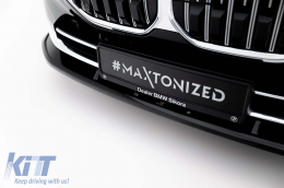 Spoiler Maxton Design version 2 adapté au pare-chocs avant de la BMW Série 7 G70 après 2022, laqué noir-image-6143886