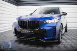 Spoiler Maxton Design version 2 adapté au pare-chocs M avant sur BMW X5 G05 Facelift après 2023, laqué noir-image-6144155