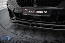 Spoiler Maxton Design version 2 adapté au pare-chocs avant du BMW X5 G05 avec pack M 2018-2023, laqué noir-image-6144186