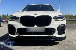 Spoiler Maxton Design version 2 adapté au pare-chocs avant du BMW X5 G05 avec pack M 2018-2023, laqué noir-image-6144189