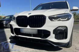 Spoiler Maxton Design version 2 adapté au pare-chocs avant du BMW X5 G05 avec pack M 2018-2023, laqué noir-image-6144191