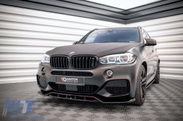 Spoiler Maxton Design version 2 adapté au pare-chocs avant du BMW X5 F15 avec pack M 2013-2018, laqué noir-image-6144218
