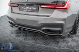 Spoiler Maxton Design version 2 adapté au pare-chocs arrière de la BMW Série 7 G11 avec pack M 2019-2022, laqué noir-image-6236200