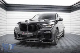 Spoiler Maxton Design versión 2 adecuado para el parachoques delantero del BMW X5 G05 con paquete M 2018-2023, lacado en negro-image-6144184
