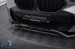 Spoiler Maxton Design versión 2 adecuado para el parachoques M delantero del BMW X6 G06 después de 2023, lacado en negro-image-6144252