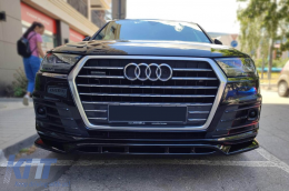 Spoiler Maxton Design versión 2 adecuado para parachoques delantero de Audi SQ7, Q7 S-Line 2016-2019, lacado en negro-image-6140572