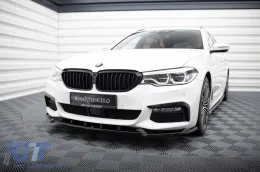 Spoiler Maxton Design versión 4 adecuado para el parachoques M delantero del BMW Serie 5 G30 sedán, G31 touring 2017-2020, lacado en negro-image-6143814