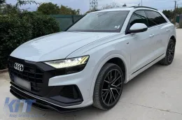Spoiler Maxton Design versione 1 adatto per paraurti S-Line anteriore dell'Audi Q8, SQ8 dopo il 2018, verniciato di nero-image-6140405