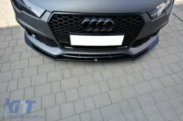 Spoiler Maxton Design versione 1 adatto per paraurti anteriore RS7 su Audi A7 C7 2014-2017, colore carbonio-image-6140439