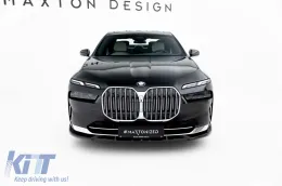 Spoiler Maxton Design versione 1 adatto per paraurti anteriore della BMW Serie 7 G70 dopo il 2022, verniciato di nero-image-6143883