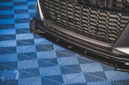 Spoiler Maxton Design versione 1 adatto per paraurti anteriore RS6, RS7 di Audi RS6, RS7 C8 2019-2023, laccato nero-image-6235797