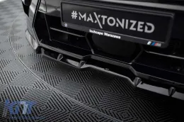 Spoiler Maxton Design versione 1 adatto per paraurti anteriore di BMW X5 M F95 dopo il 2023, laccato nero-image-6236378