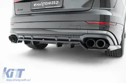 Spoiler Maxton Design versione 2 adatto per paraurti posteriore di Audi SQ8, Q8 S-Line dopo il 2023, verniciato di nero-image-6140327