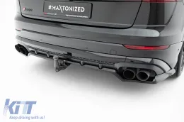 Spoiler Maxton Design versione 2 adatto per paraurti posteriore di Audi SQ8, Q8 S-Line dopo il 2023, verniciato di nero-image-6140331