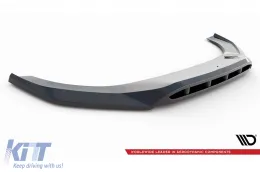 Spoiler Maxton Design versione 2 adatto per paraurti anteriore di Audi SQ7, Q7 S-Line 2016-2019, verniciato nero-image-6140565