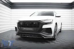 Spoiler Maxton Design versione 2 adatto per paraurti anteriore di Audi SQ8, Q8 S-Line 2018-2023, verniciato nero-image-6140633
