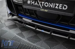 Spoiler Maxton Design versione 2 adatto per paraurti M anteriore su BMW X5 G05 Facelift dopo il 2023, verniciato di nero-image-6144162