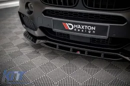 Spoiler Maxton Design versione 2 adatto per paraurti anteriore della BMW X5 F15 con pacchetto M 2013-2018, verniciato di nero-image-6144217