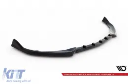 Spoiler Maxton Design versione 2 adatto per paraurti anteriore A Design su Mercedes C63 W205 berlina, S205 station wagon 2015-2018, laccato nero-image-6238859