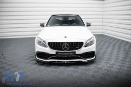 Spoiler Maxton Design versione 2 adatto per paraurti anteriore A Design su Mercedes C63 W205 berlina, S205 station wagon 2015-2018, laccato nero-image-6238861