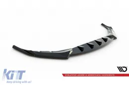Spoiler Maxton Design versione 4 adatto per paraurti M anteriore della BMW Serie 5 G30 berlina, G31 touring 2017-2020, verniciato di nero-image-6143811