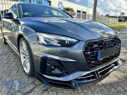 Spoiler paraurti aggiuntivo per Audi A5 F5 Facelift S-Line 20+ Nero lucido-image-6107087