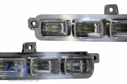 Spoiler paraurti anteriore LED DRL Estensione per Mercedes G W463 G63 G65 13-17-image-6043502