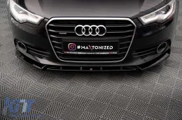 Spoiler paraurti anteriore Maxton Design, versione 2, adatto per Audi A6 C7 berlina/Avant (2011–2014), nero lucido-image-6140170