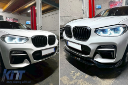 Spoiler paraurti anteriore per BMW X4 G02 X4M 2018+ Nero lucido-image-6103894