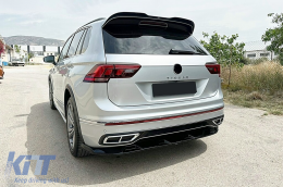 Spoiler Paraurti Labbro per VW Tiguan II Mk2 R/R Line Facelift 2020-2024 Nero-image-6113769