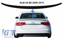 Spoiler suitable for Audi A4 B8 / B8.5 2008-2015 Black Piano Lacquer Slim Style-image-6261031